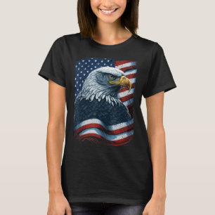 Bald Eagle Proud Patriotic American US Flag 4th Of T-Shirt