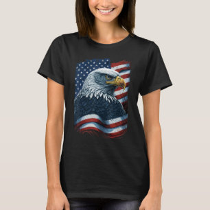 Bald Eagle Proud Patriotic American US Flag 4th Of T-Shirt