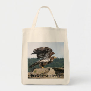 Bald Eagle Ready For Flight, POWER SHOPPER Tote Bag