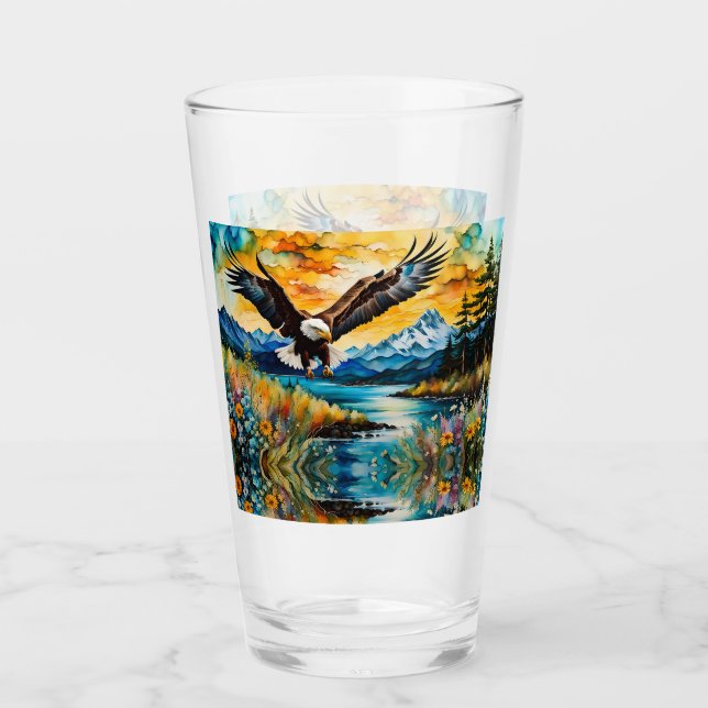 Bald Eagle river wildflowers at sunset  Glass (Front)