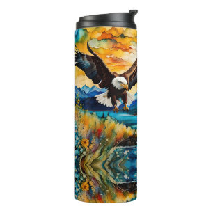 Bald Eagle river wildflowers at sunset Thermal Tumbler
