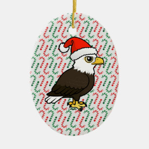 Bald Eagle Santa Ceramic Ornament
