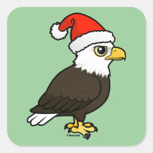 Bald Eagle Santa Square Sticker