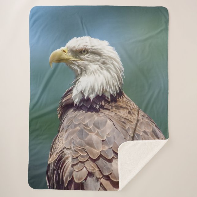 Bald Eagle Sherpa Fleece Blanket (Front)