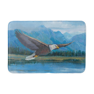 Bald Eagle Soaring Bath Mat