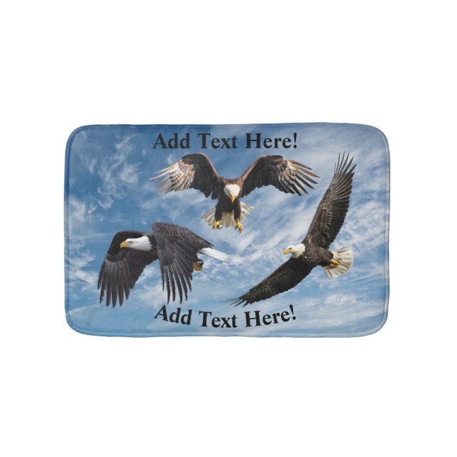 Bald Eagle Soaring Bath Mat (Front)