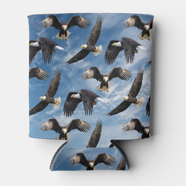 Bald Eagle Soaring Can Cooler (Front)