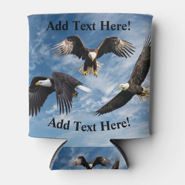 Bald Eagle Soaring Can Cooler (Front)