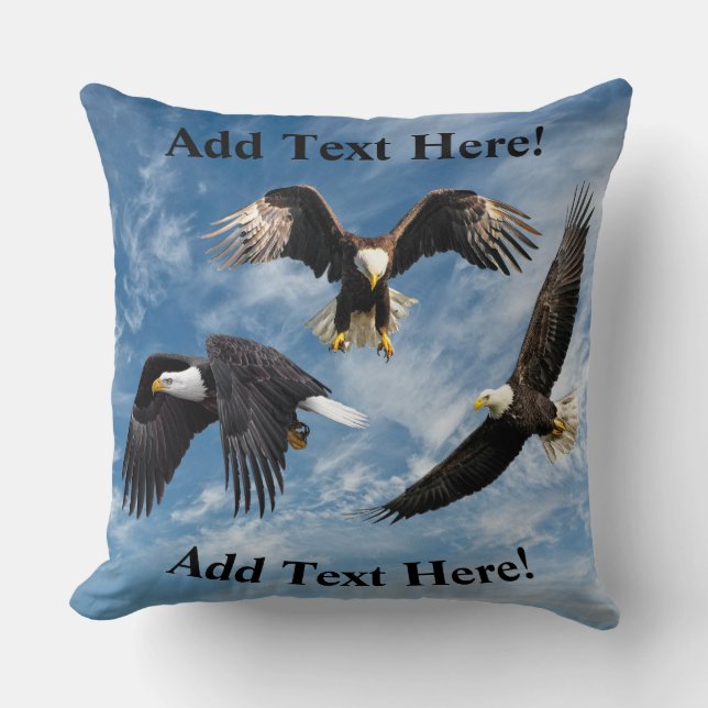 Bald Eagle Soaring Cushion (Front)