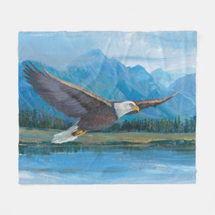 Bald Eagle Soaring Fleece Blanket