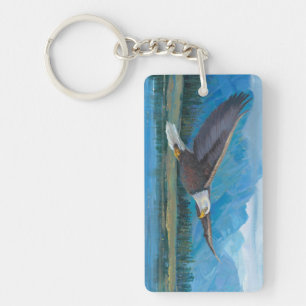 Bald Eagle Soaring Key Ring