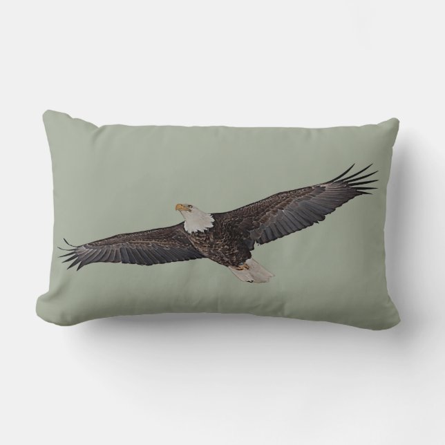Bald Eagle Soaring Lumbar Cushion (Front)