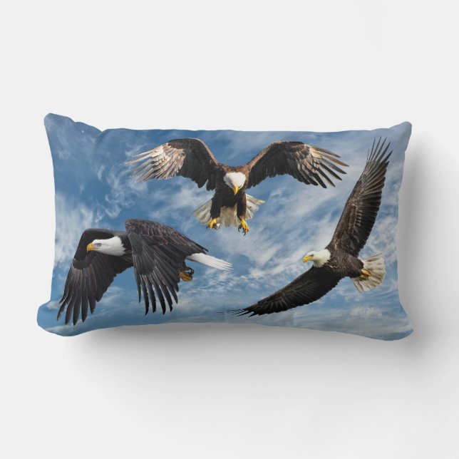 Bald Eagle Soaring Lumbar Cushion (Front)
