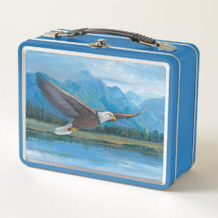 Bald Eagle Soaring Metal Lunch Box