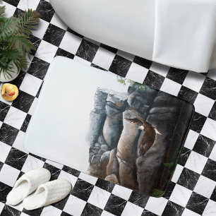 Bald Eagle Soaring Mountain Cliff Wildlife Bath Mat