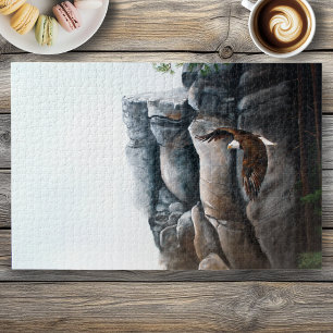 Bald Eagle Soaring Mountain Cliff Wildlife Jigsaw Puzzle