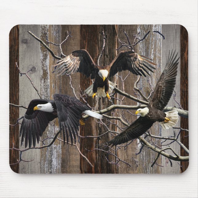 Bald Eagle Soaring Mouse Pad (Front)