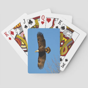 Bald Eagle Soaring Over Trees Playing Cards
