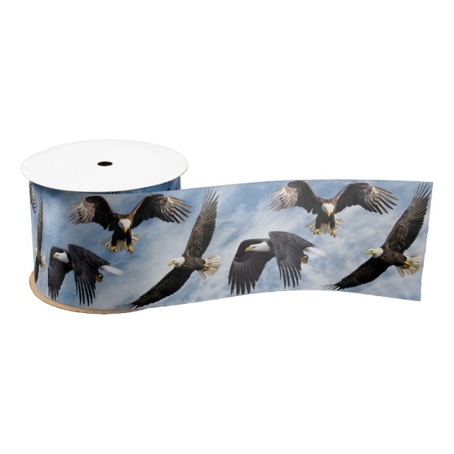 Bald Eagle Soaring Satin Ribbon (Spool)