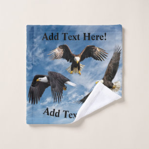 Bald Eagle Soaring Wash Cloth