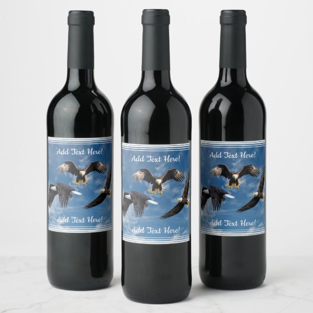 Bald Eagle Soaring Wine Label (Bottles)