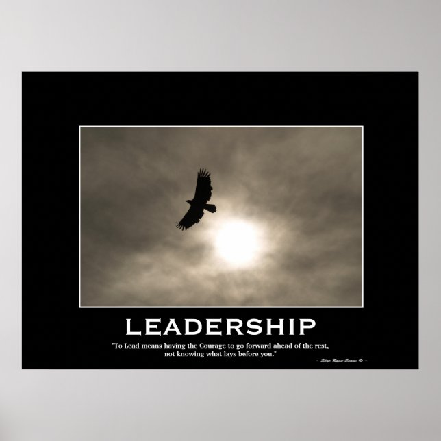 Bald Eagle & Sun LEADERSHIP Motivational Poster (Front)