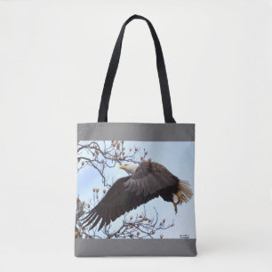 Bald Eagle Taking Off Tote Bag