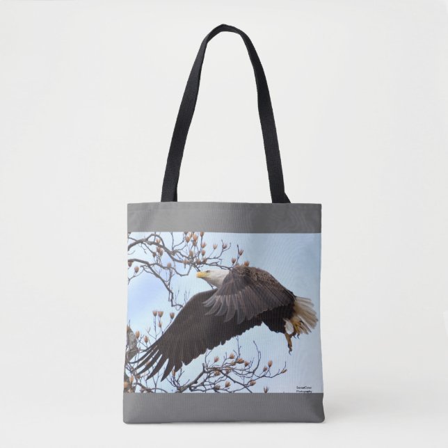 Bald Eagle Taking Off Tote Bag (Front)