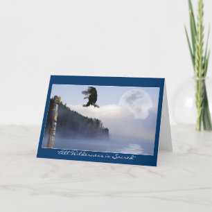 Bald Eagle, Totem Pole & Super Moon Greeting Cards
