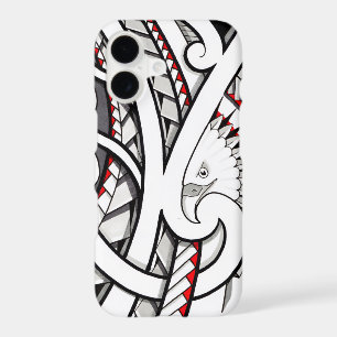 Bald eagle tribal tattoo design in red