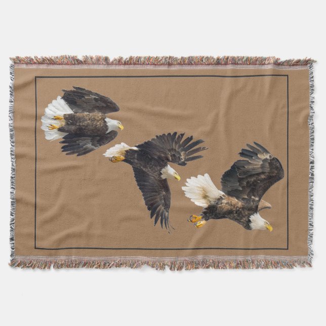 Bald Eagle Triple Flight Throw Blanket (Front)