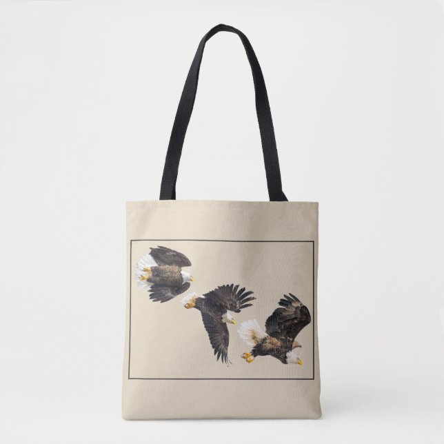 Bald Eagle Triple Flight Tote Bag (Front)