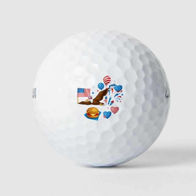 bald eagle uncle sam golf balls (Front)