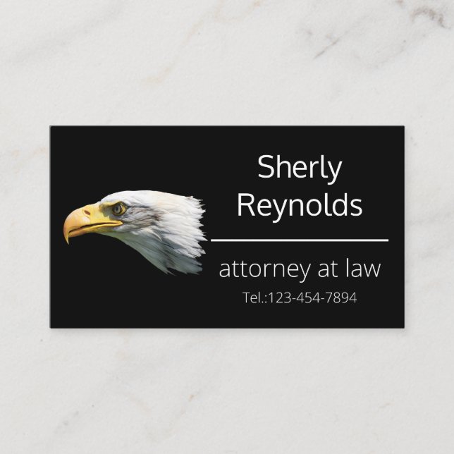 Bald Eagle unique customisable Business Card (Front)