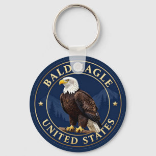 🦅 Bald Eagle United States Wildlife Key Ring