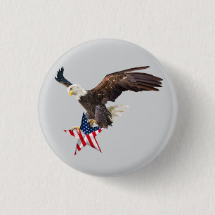 Bald eagle US flag 3 Cm Round Badge