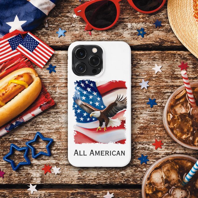 Bald Eagle & US Flag 4th Of July iPhone Case (Creator Uploaded)