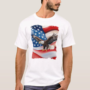 Bald Eagle & US Flag 4th Of July T-Shirt