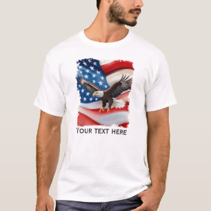 Bald Eagle & US Flag 4th Of July T-Shirt