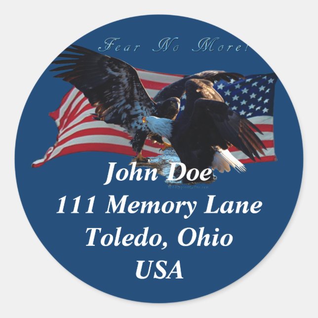 Bald Eagle/US Flag  Address Sticker (Front)