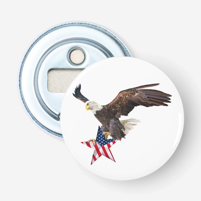 Bald eagle US flag Bottle Opener (Front)