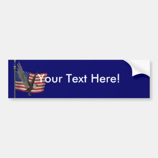 Bald eagle US flag Bumper Sticker