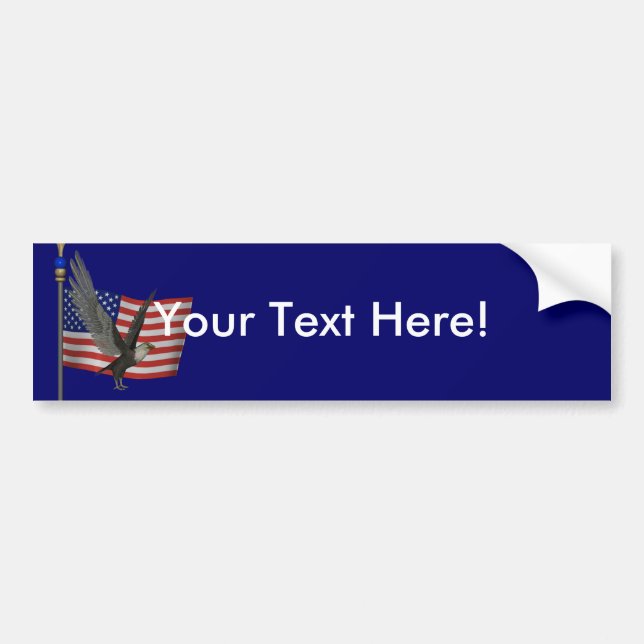 Bald eagle US flag Bumper Sticker (Front)