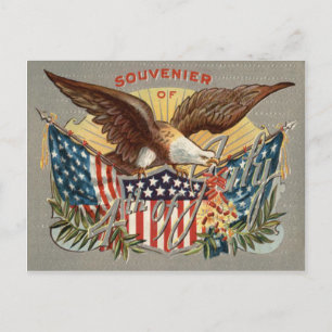 Bald Eagle US Flag Fireworks Firecracker Postcard