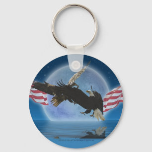 BALD EAGLE & US FLAG Patriot Series Key Ring