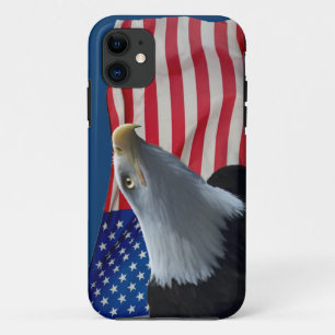 Bald Eagle & US Flag Patriotic Design iPhone 11 Case