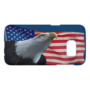 Bald Eagle & US Flag Patriotic Samsung Case