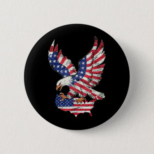 Bald Eagle USA 4th Of July Independence Vintage 6 Cm Round Badge
