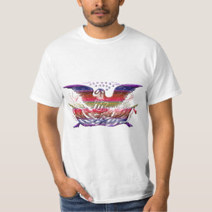 Bald Eagle USA Flag Americana Patriotic Art T-Shirt