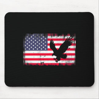 Bald Eagle Usa Flag Patriotic Fourth Of July Dom Mouse Pad